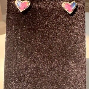 Heart Shaped Pink and Blue Earrings